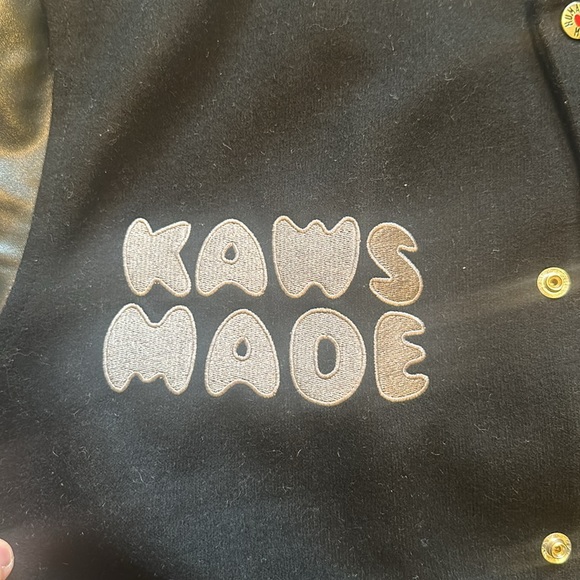 Human Made KAWS Varsity Jacket Black LARGE - Picture 3 of 5